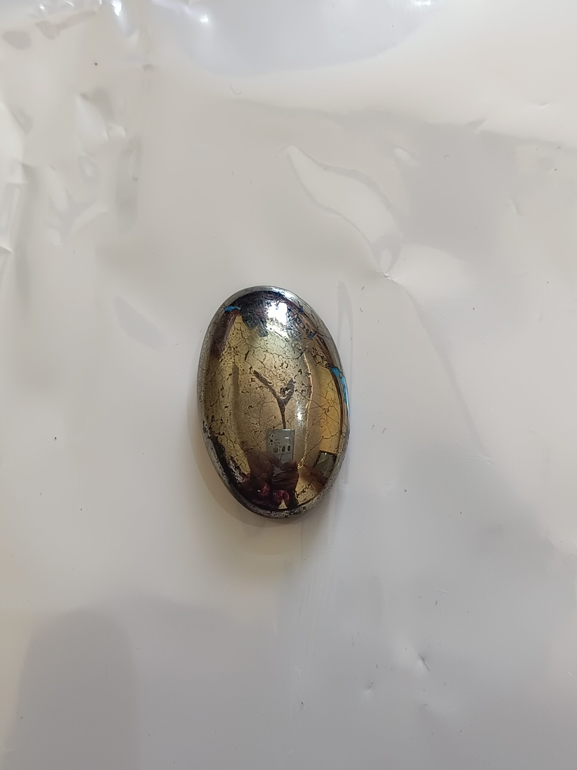 Irani Firoza Stone with Pyrite Matrix – Natural Pyrot Turquoise Certified 69 Carat - Image 2