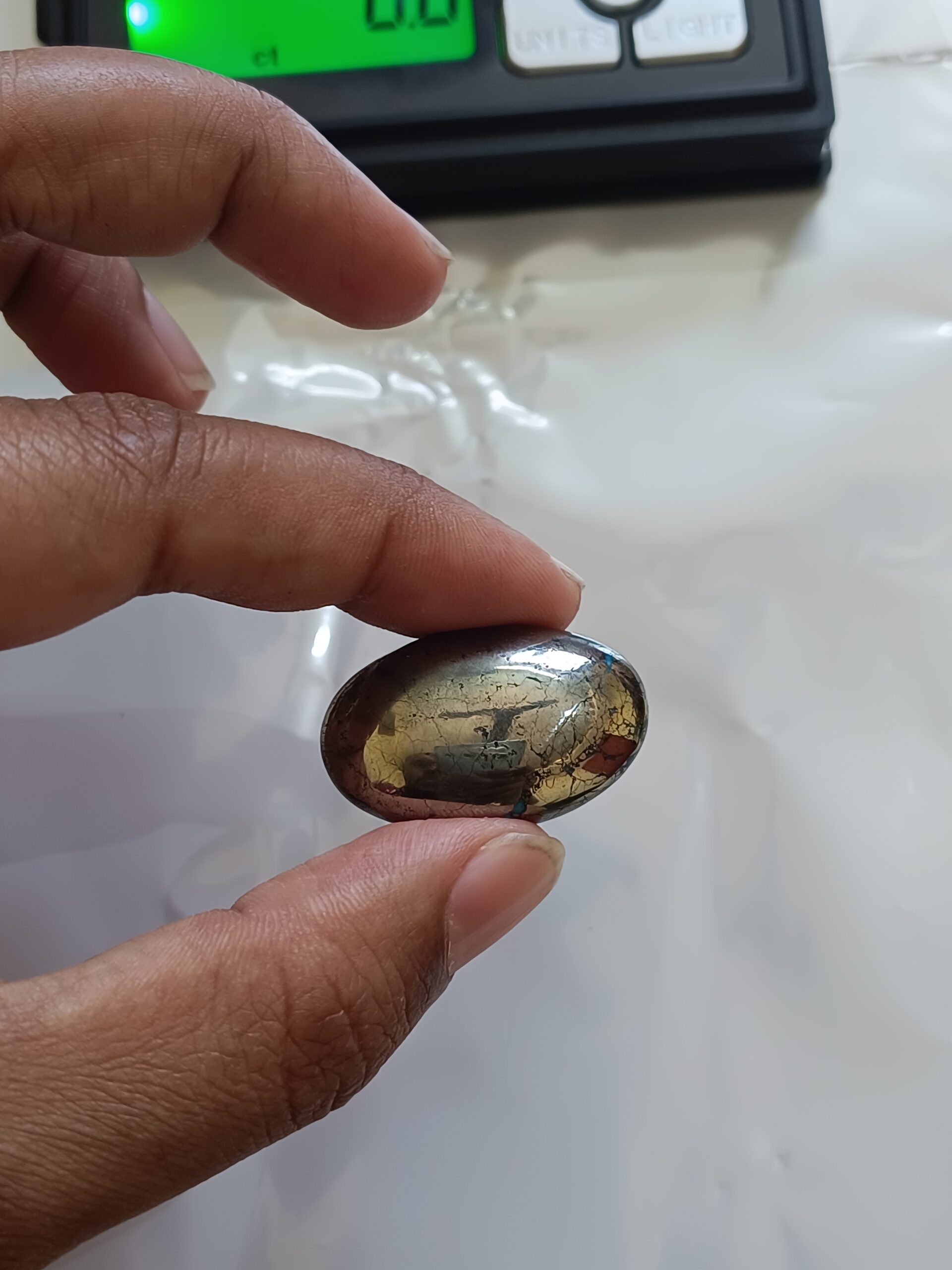 Irani Firoza Stone with Pyrite Matrix – Natural Pyrot Turquoise Certified 69 Carat - Image 6