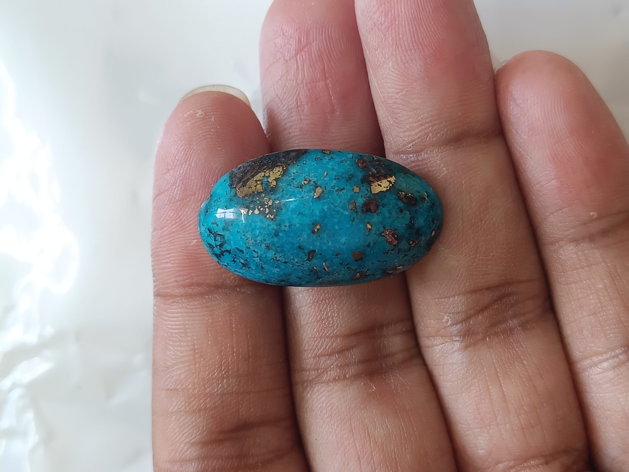 High-Quality Irani Firoza Stone (Kirmani 31 Carat) Sky Blue Finish - Image 4