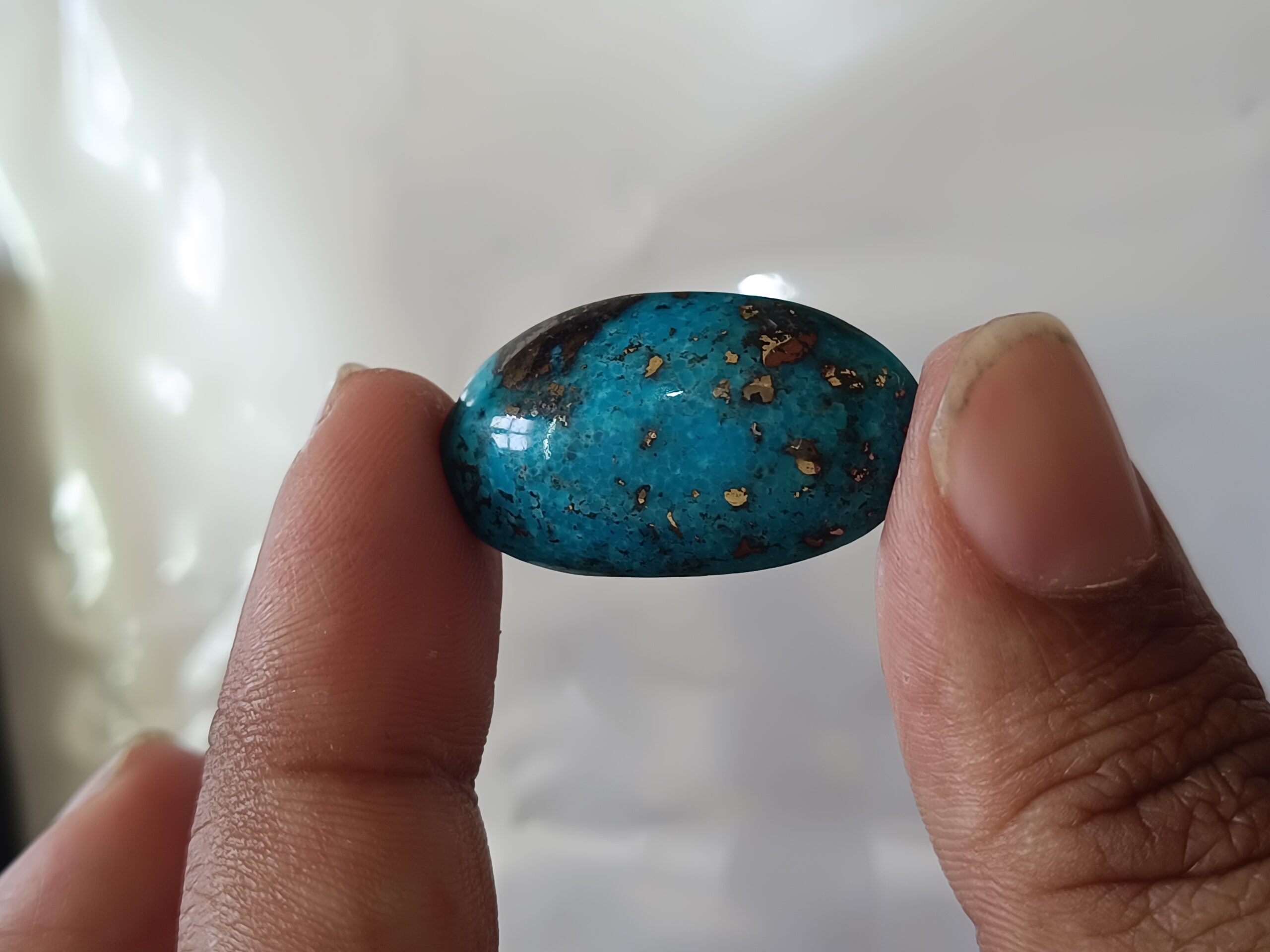 High-Quality Irani Firoza Stone (Kirmani 31 Carat) Sky Blue Finish - Image 5