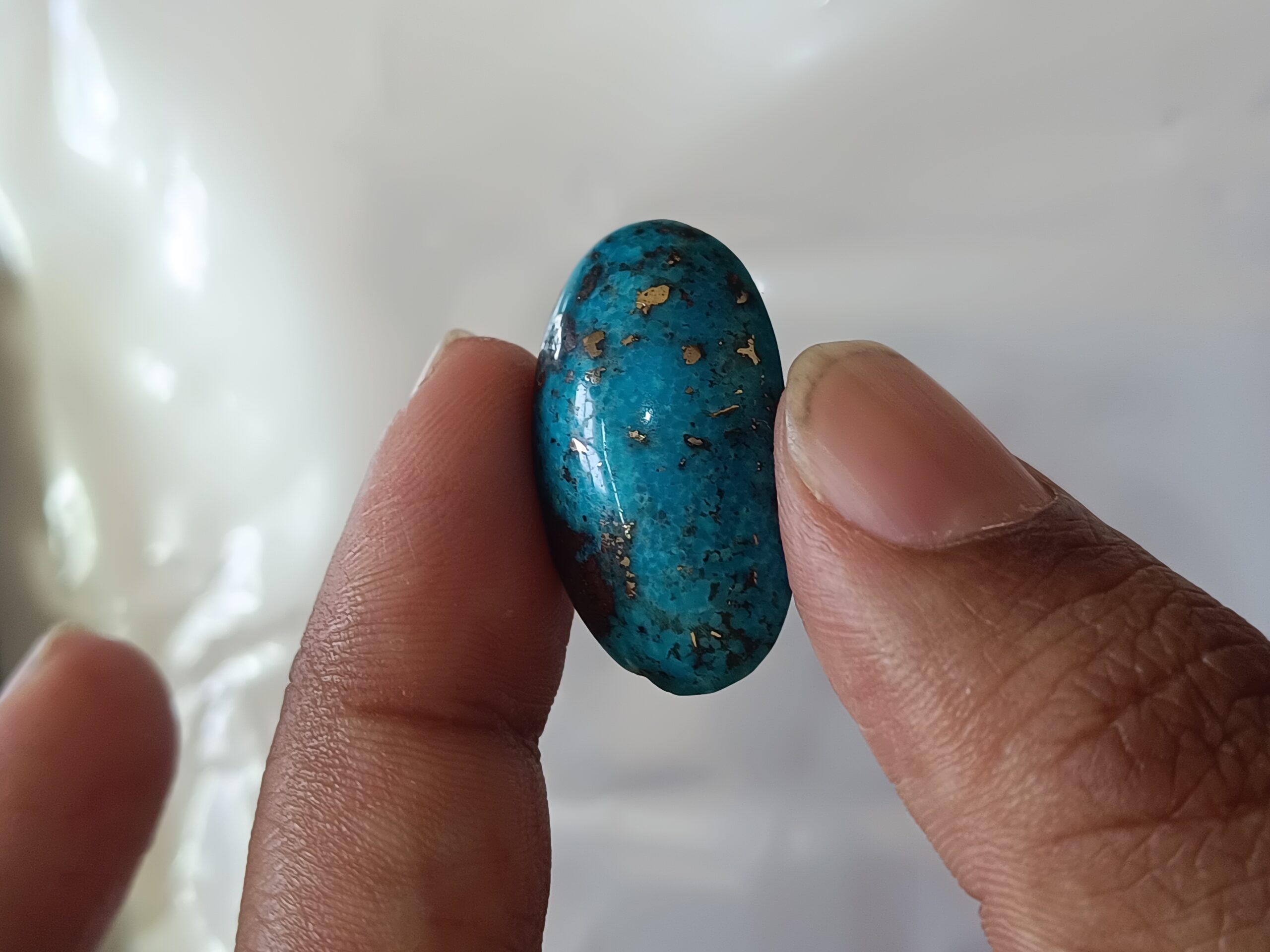 High-Quality Irani Firoza Stone (Kirmani 31 Carat) Sky Blue Finish - Image 6