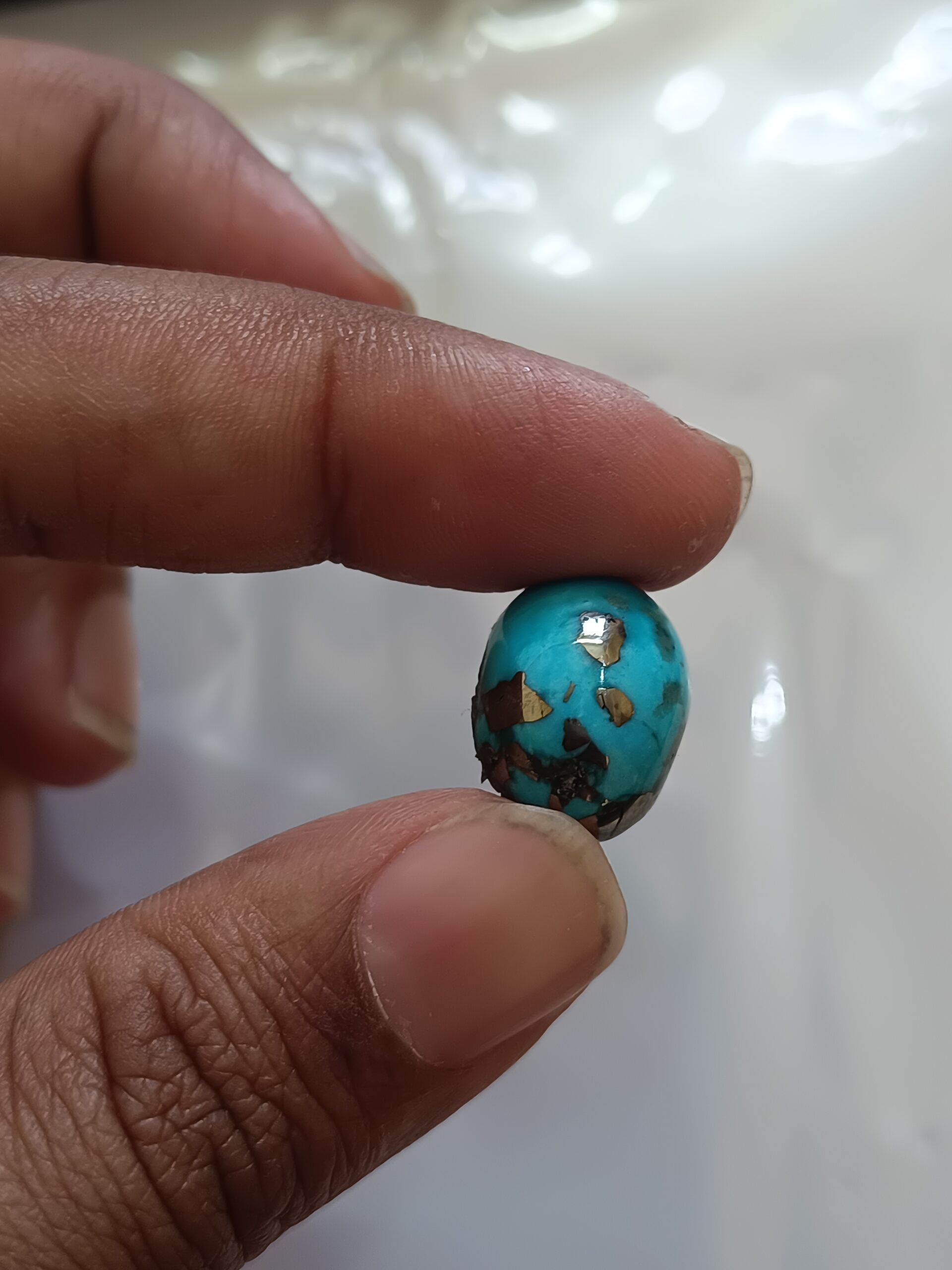 Premium Sky Blue Kirmani Irani Firoza Stone 13 Ct – Original Iranian Turquoise Certified - Image 5